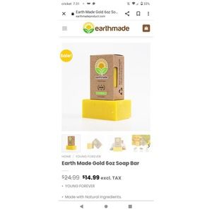 Organic Earth made Gold bar